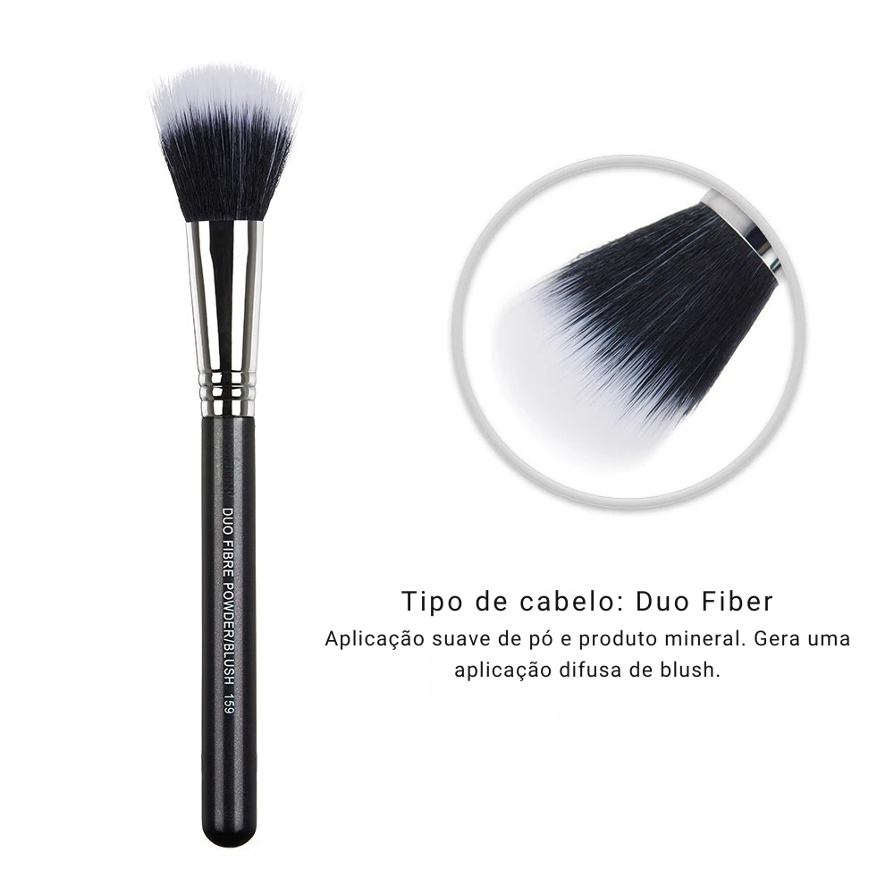 Pincel de Maquiagem Base Fibra Dupla