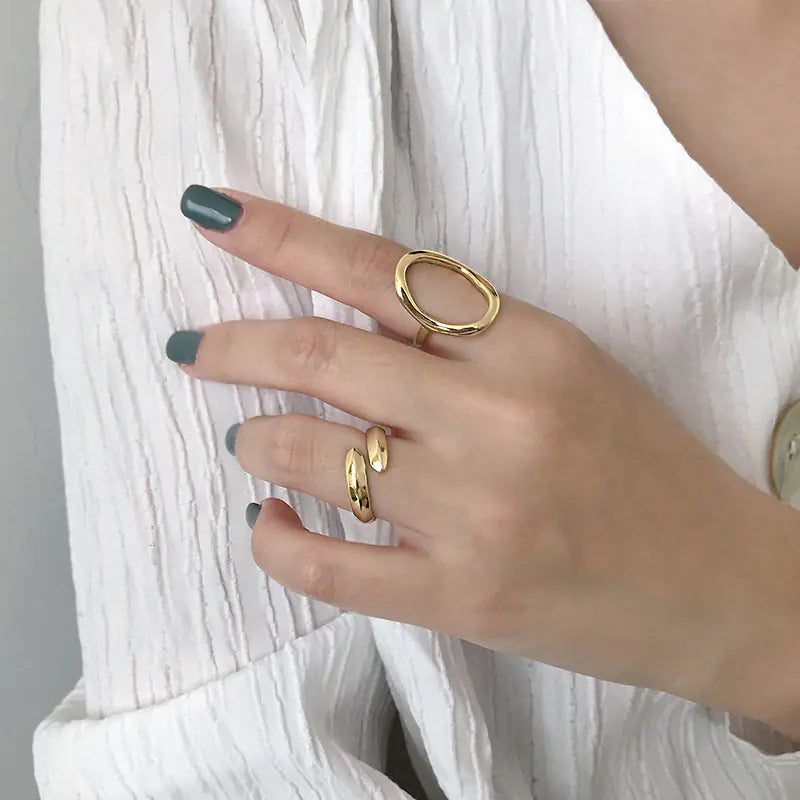 Anel Dourado Design Espiral