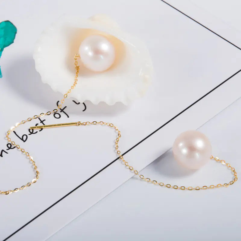Brincos Estilo Minimalista com Pérolas Redondas Flawless