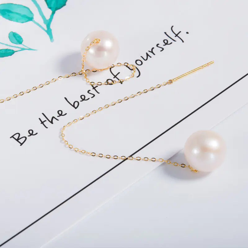 Brincos Estilo Minimalista com Pérolas Redondas Flawless